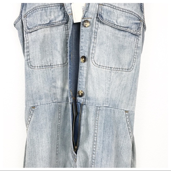 NWT Faherty Cotton & Hemp Nonstretch Denim Utility Romper Size XS - Picture 8 of 10